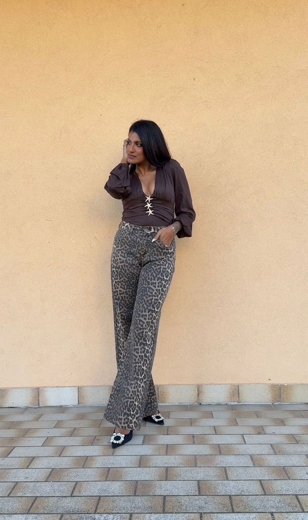 Jeans Morbido Maculato Vita Alta