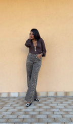 Jeans Morbido Maculato Vita Alta