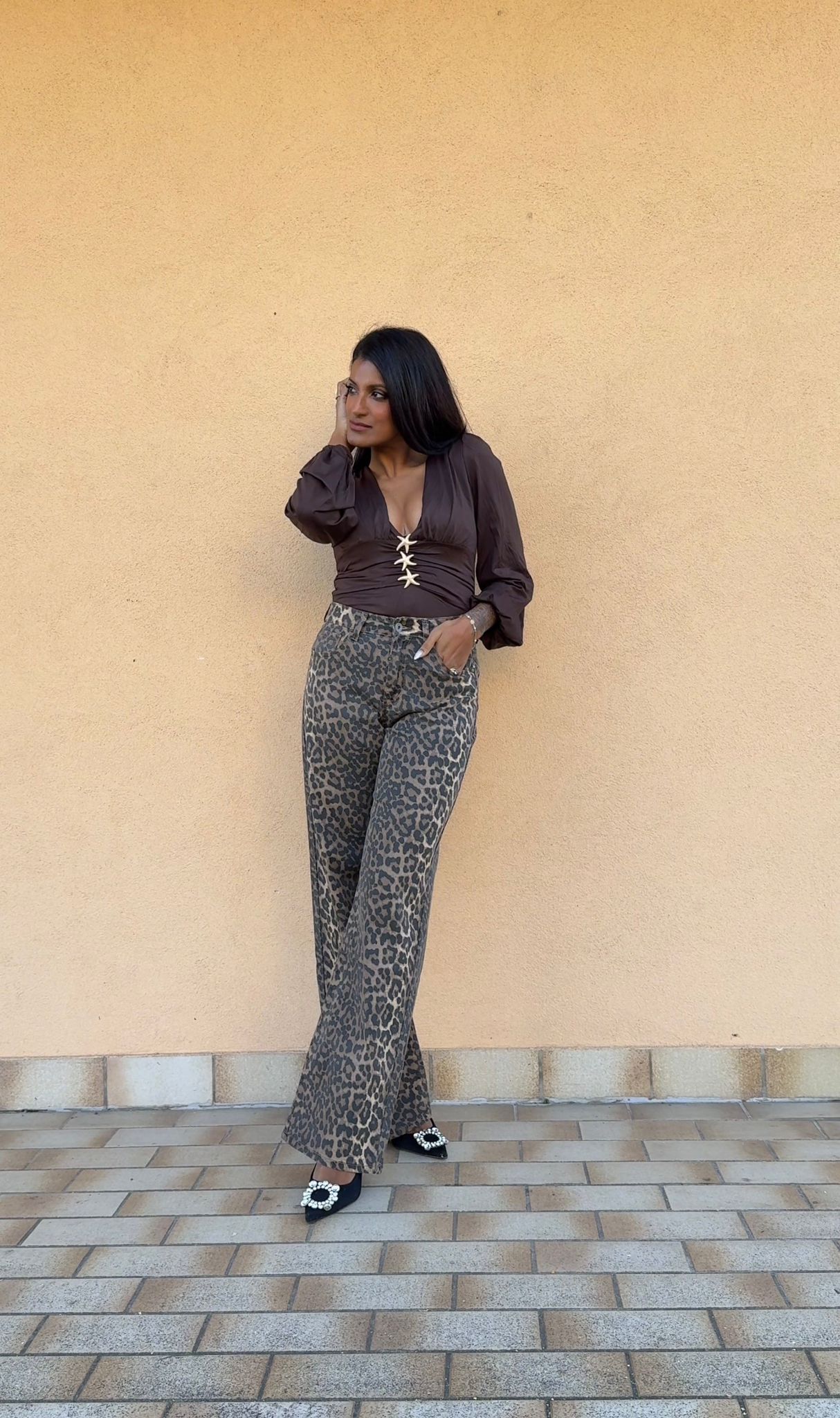 Jeans Morbido Maculato Vita Alta