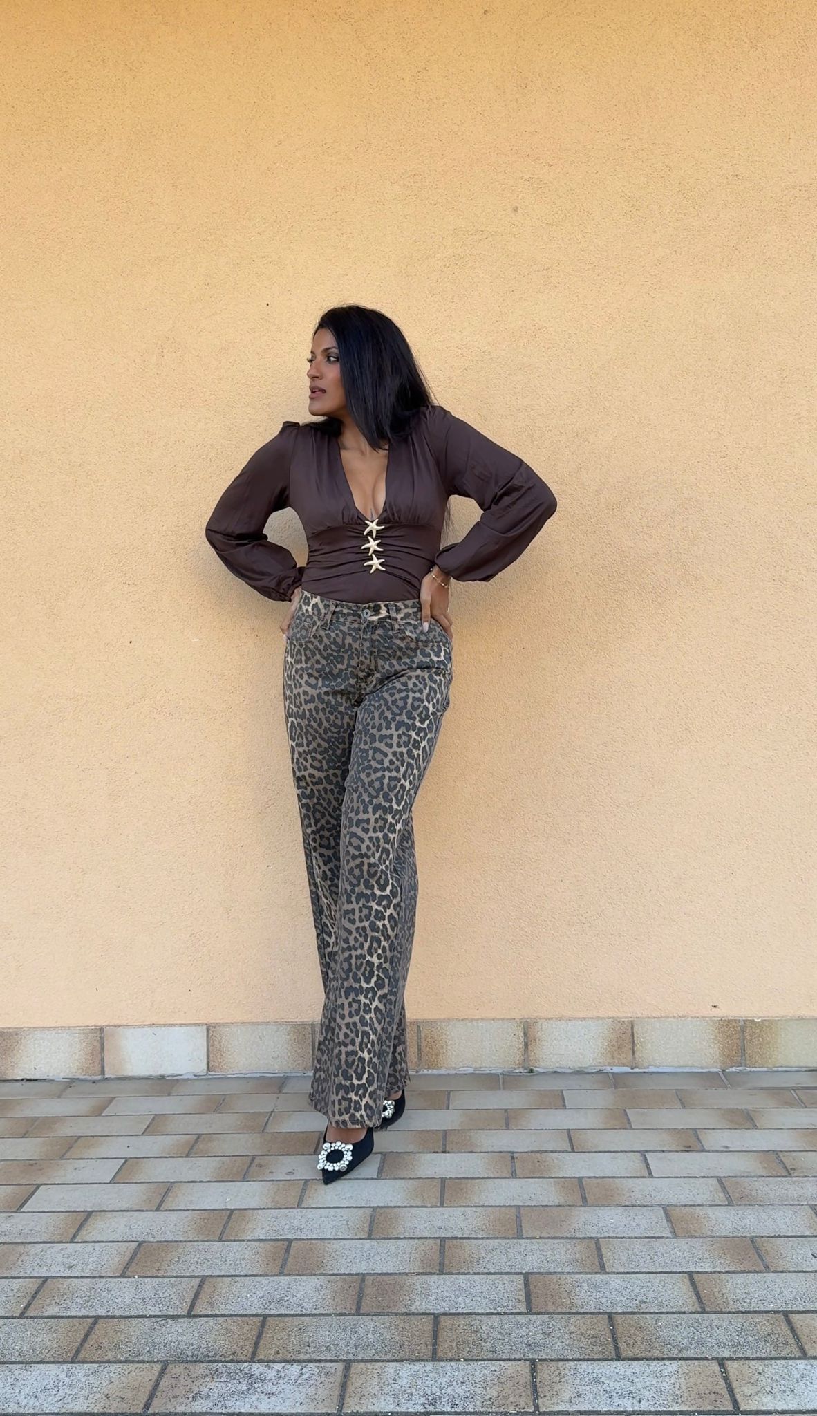 Jeans Morbido Maculato Vita Alta