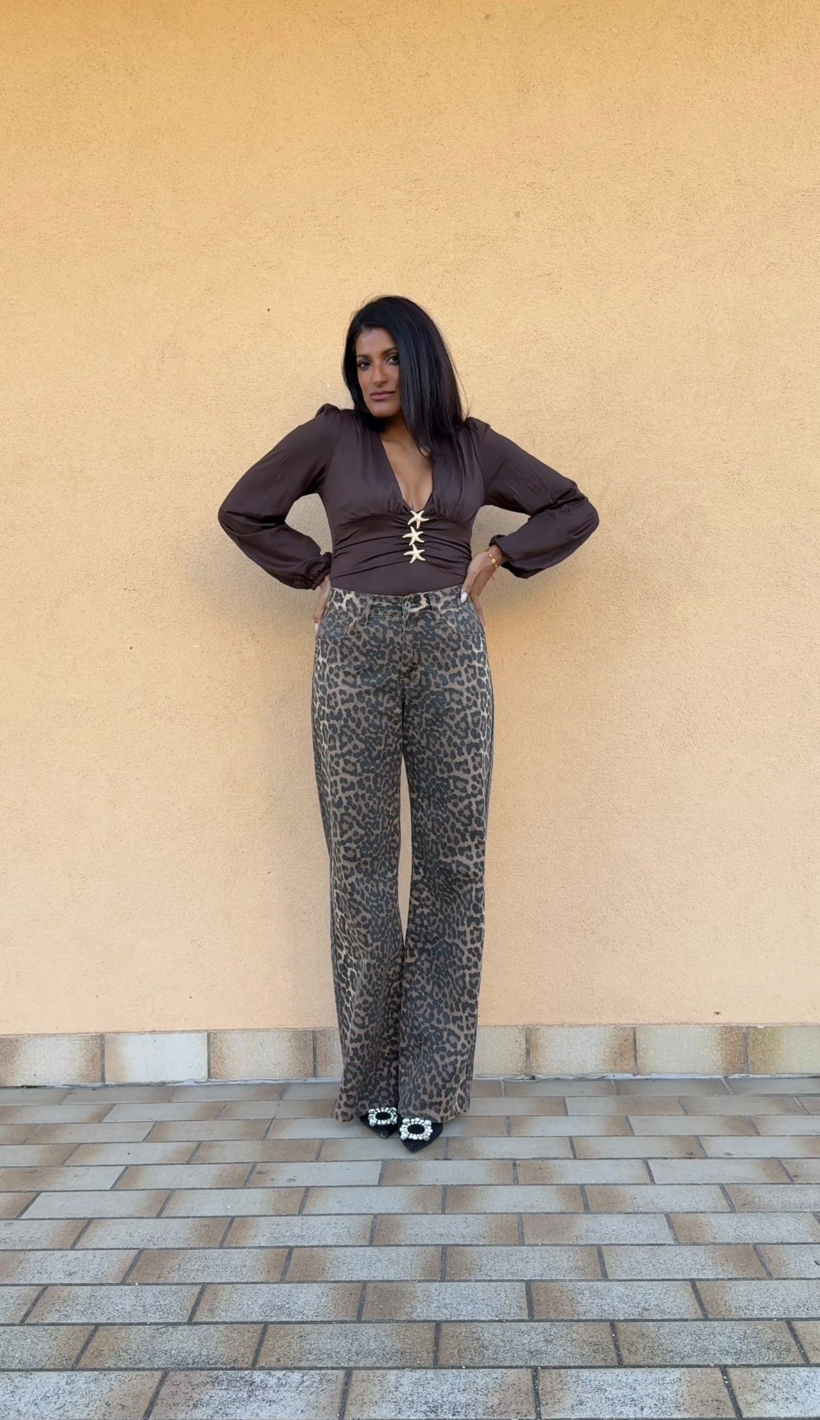 Jeans Morbido Maculato Vita Alta