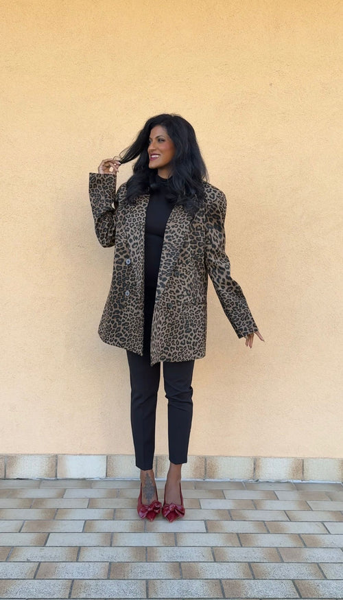 Giacca Maculata Doppiopetto Foderata